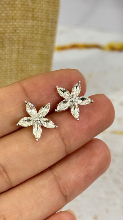 Aros Flor Cristal AQ