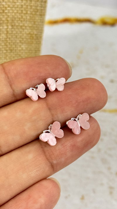 Aros Mariposa Rosa AQ