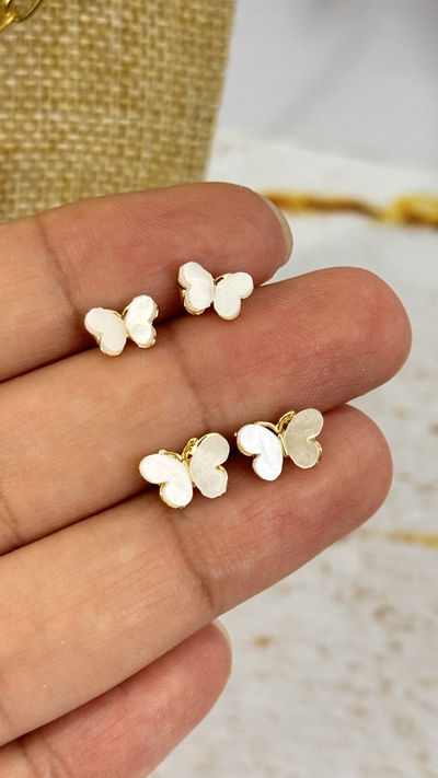 Aros Mariposa Blanca AD