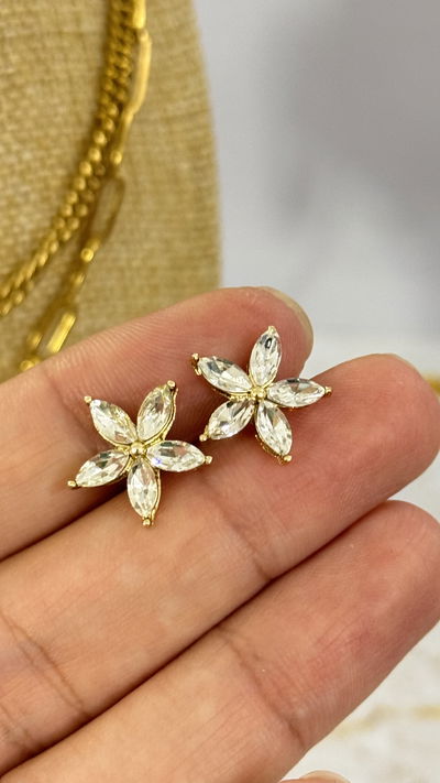 Aros Flor Cristal AD