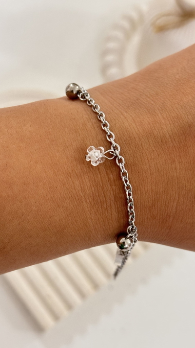 Pulsera Flor Cristal AQ