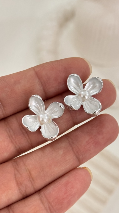 Aros Flor Blanco 