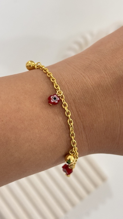 Pulsera Flor Bordo AD