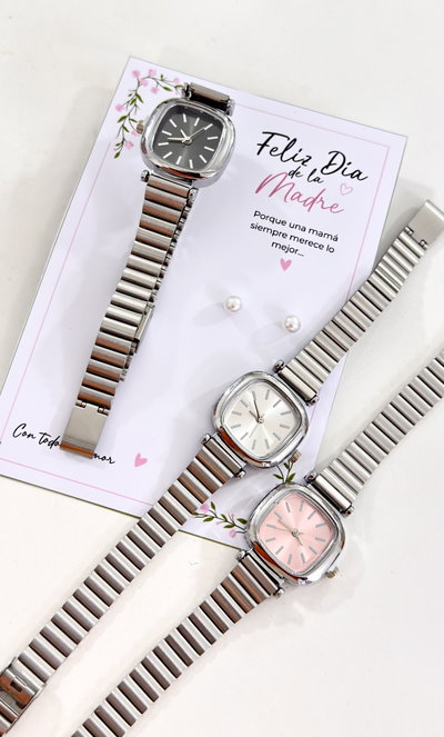 Reloj + Tarjeta y Aros