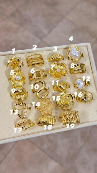 Anillos Chunky Dorado BR