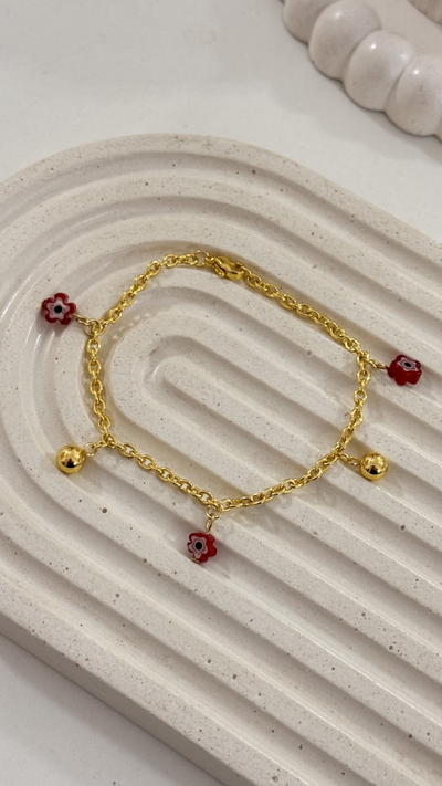 Pulsera Flor Bordo AD
