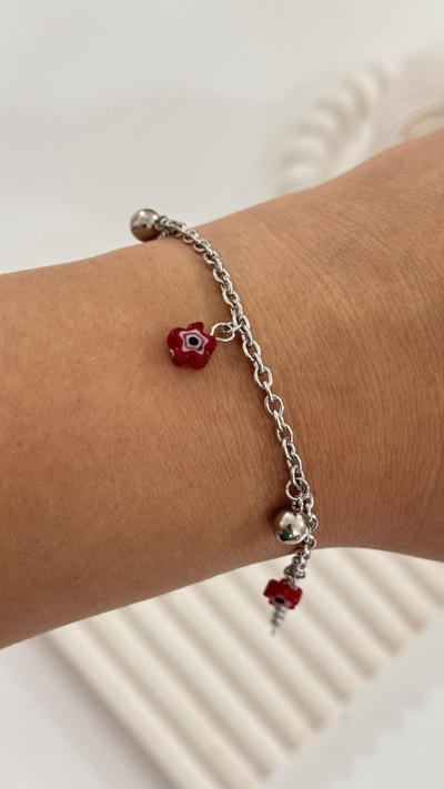 Pulsera Flor Bordo AQ