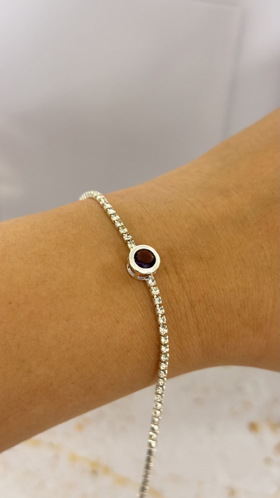 Pulsera Circulo Cubic Lila y strass AB