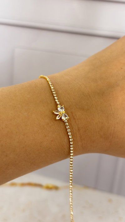 Pulsera Moño Cubic Y Strass AD
