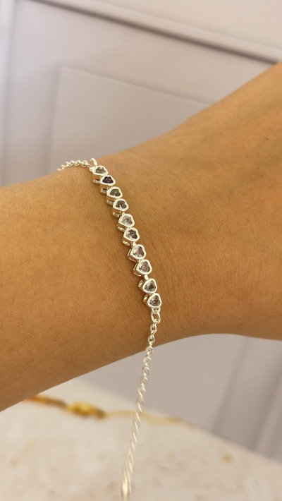 Pulsera Corazon Cubic Cristal AB