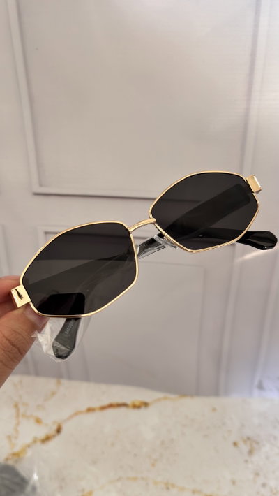 Lentes Siena Negro marco dorado