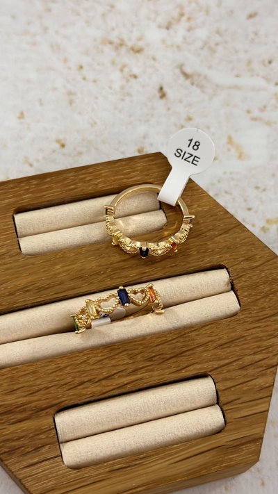 Anillo Corazon y Cubic