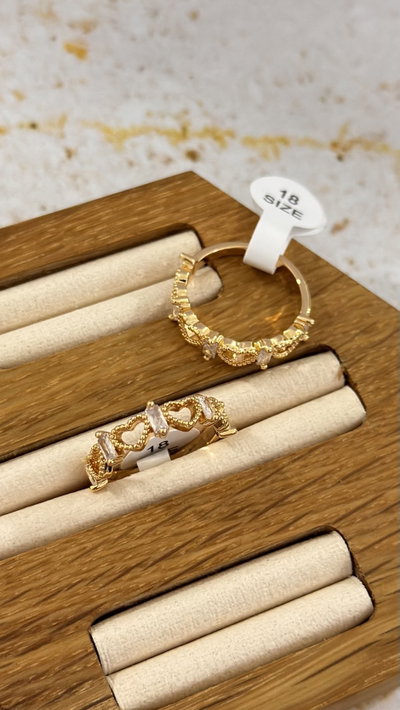 Anillo Corazon y Cubic
