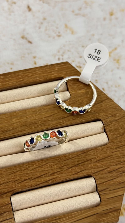 Anillo Cubic Multicolor 