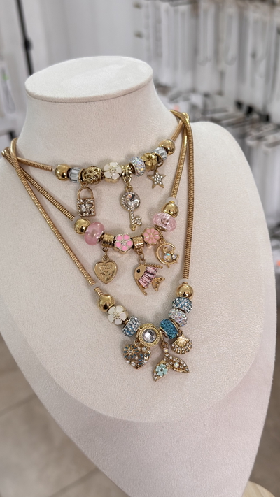 Collares Charms Dorado y Plateado MODELOS SURTIDOS