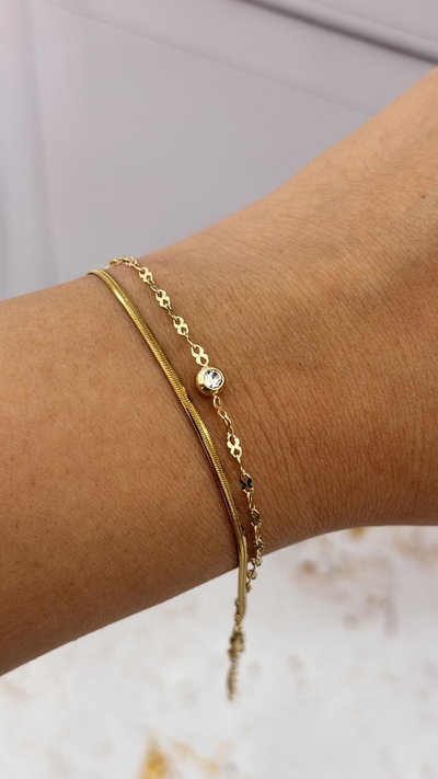 Pulsera Doble Cubic Cristal AD
