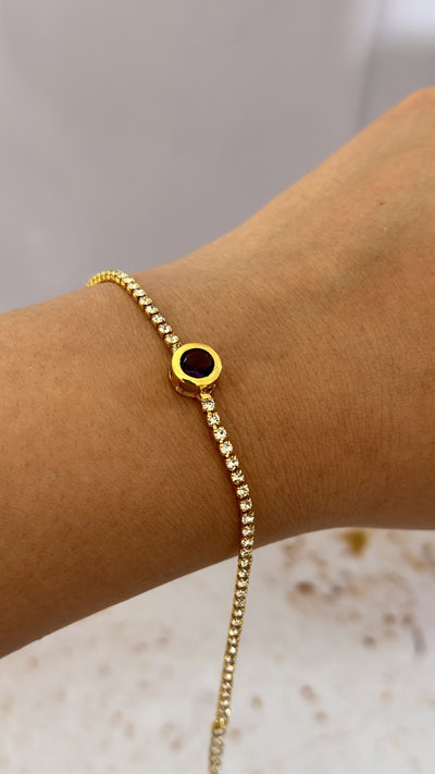 Pulsera Strass Circulo Lila AD
