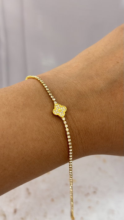 Pulsera Strass Trebol Cristal AD