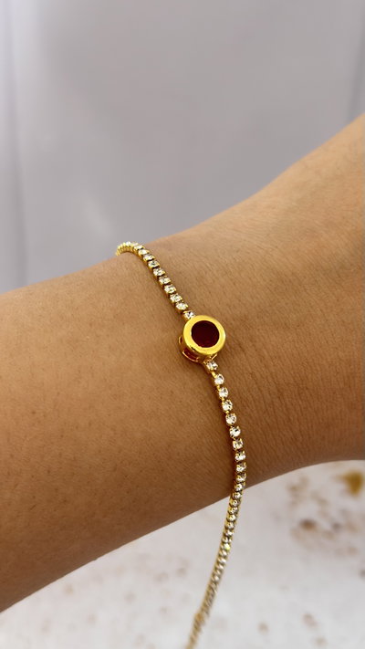 Pulsera Strass Circulo Rojo AD
