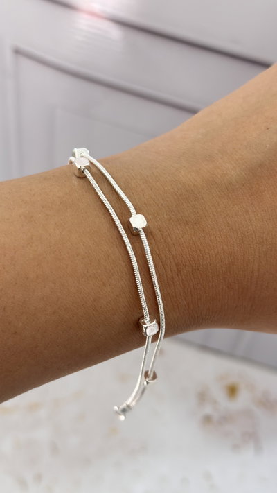 Pulsera Doble Cubo AB