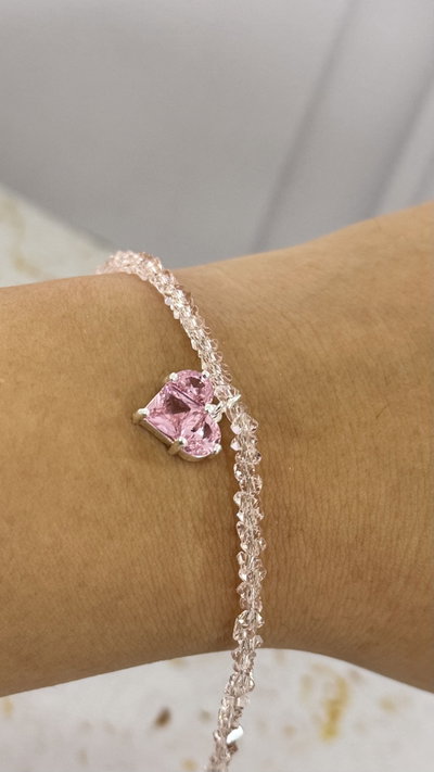 Pulsera Cristales y Corazon AB