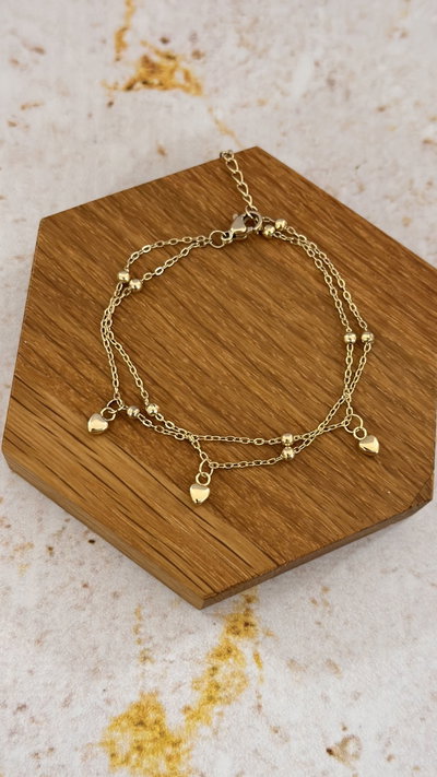 Pulsera Doble Corazon Inflados AD