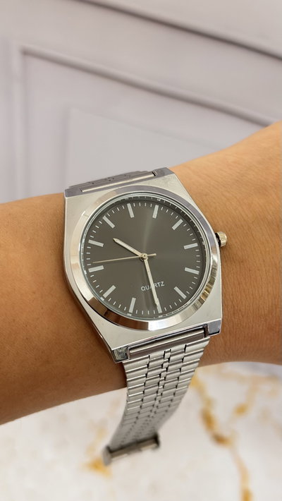 Reloj Malla Metalica Negro 