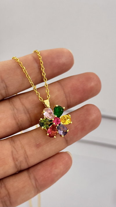 Collar Flor Multicolor Giratorio AD