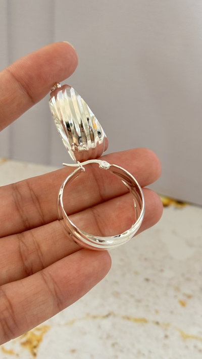 Argollas Cubanas Labradas 30mm AB