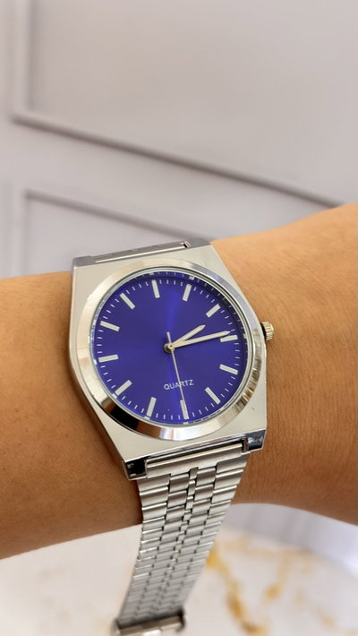 Reloj Malla Metalica Azul