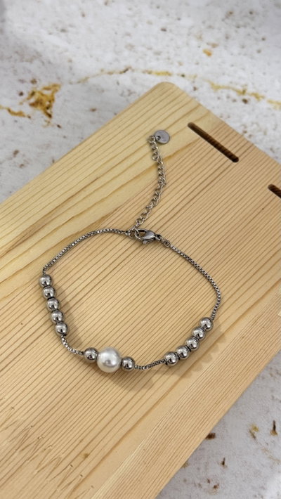 Pulsera Bolitas Y Perla AQ