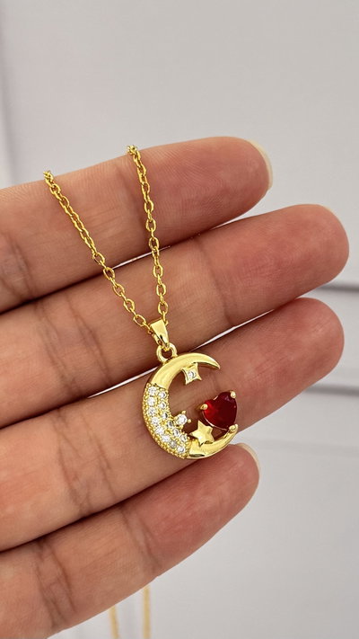 Collar Luna Y Corazon AD