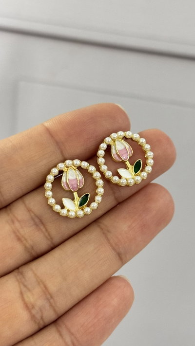 Aros Pasante Tulipan Dorado