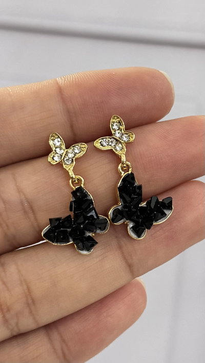 Aros Mariposa Negro AD