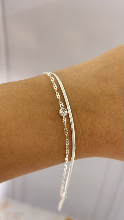 Pulsera Doble Con Cubic AB