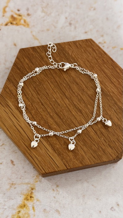 Pulsera Doble Corazones Inflados AB