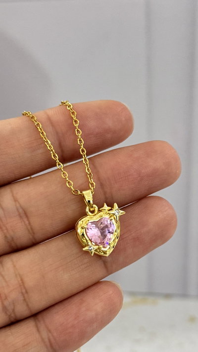 Collar Corazon Rosa AD