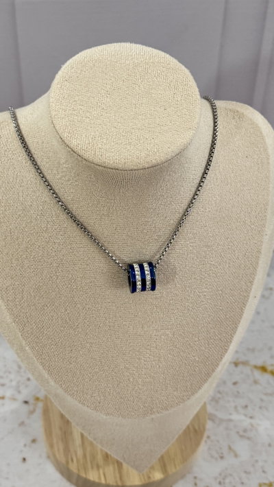 Collar Cilindro Con Strass AQ