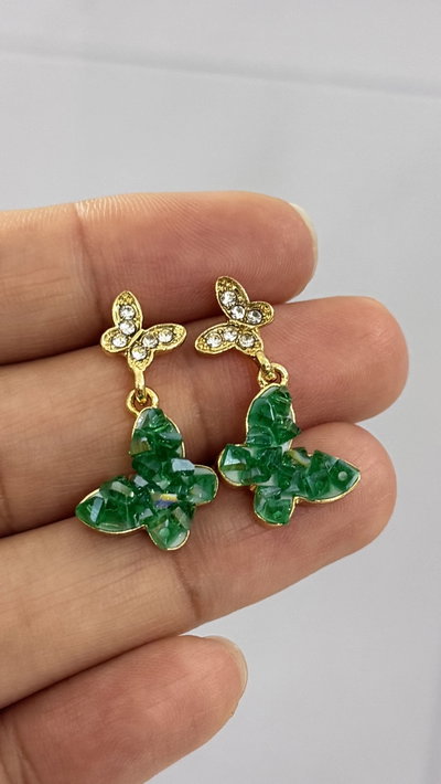 Aros Mariposa Verde AD