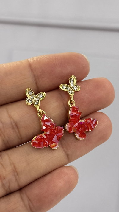 Aros Mariposa Rojo AD