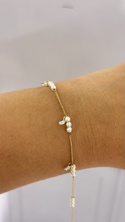 Pulsera Perlitas Y Cubic AD