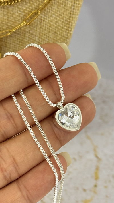 Collar Corazón Cubic Cristal AB