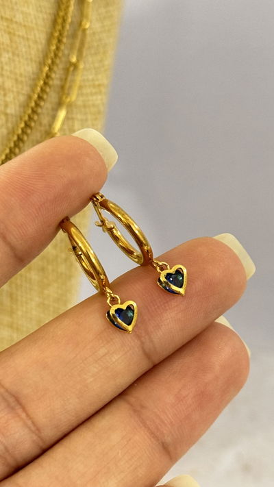 Argollitas Corazón Azul AD