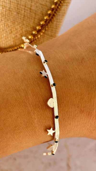 Pulsera Corazones y Estrellas AB