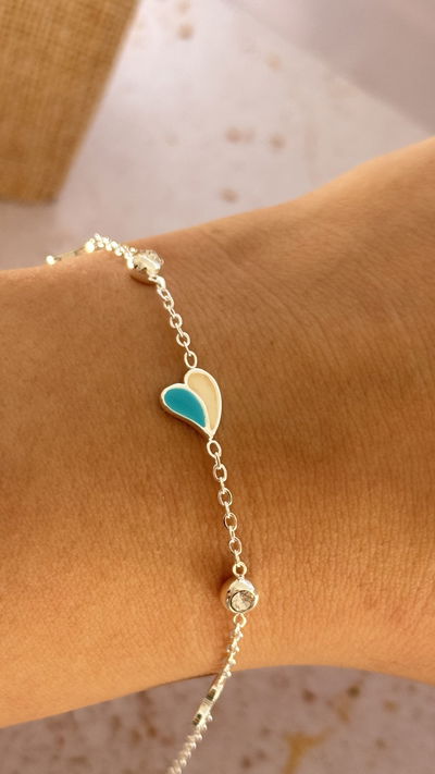 Pulsera Corazones y Cubic AB