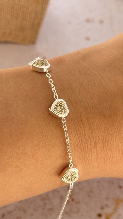 Pulsera Corazones Strass AB
