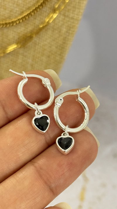 Aros Corazón Negro AB
