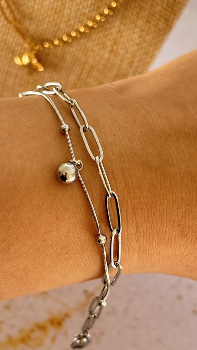 Pulsera Doble Bolitas AQ 