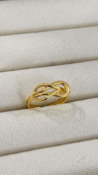 Anillo Entrelazado Dorado T.18