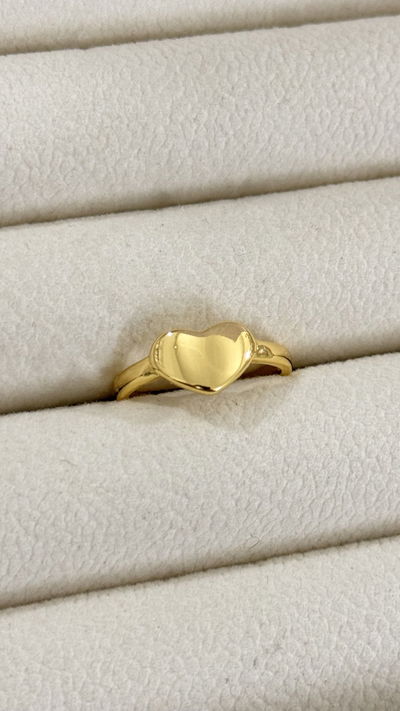Anillo Corazon Dorado T.18